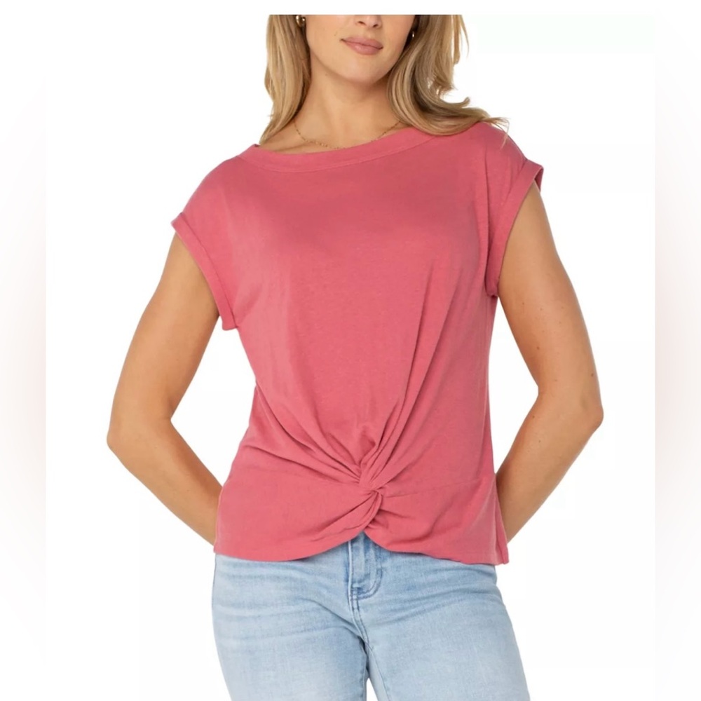 LIVERPOOL Women's Pink Knotted Sleeveless Top - Slate Rose